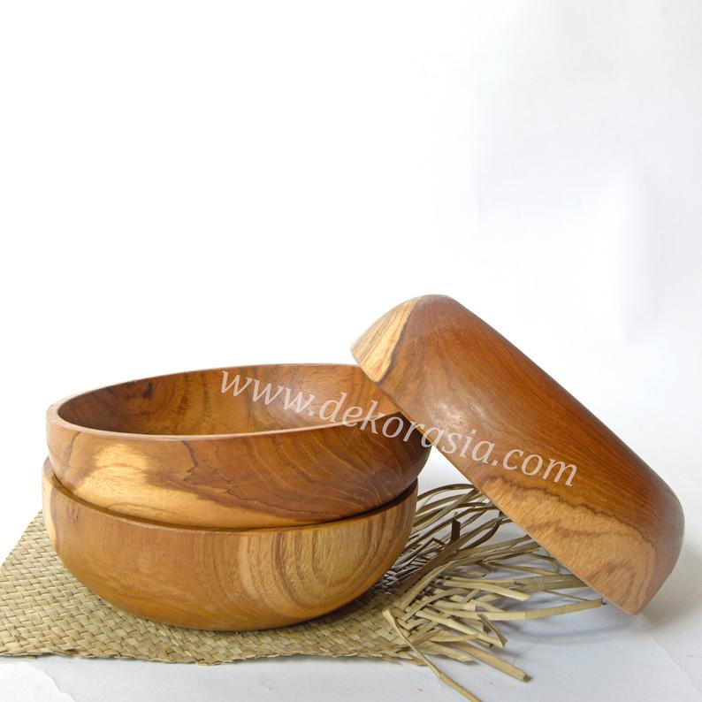 Teak Wood Round Tray Dish Serving Diameter 7.8 inches x 2.3 height | Free Shipping
